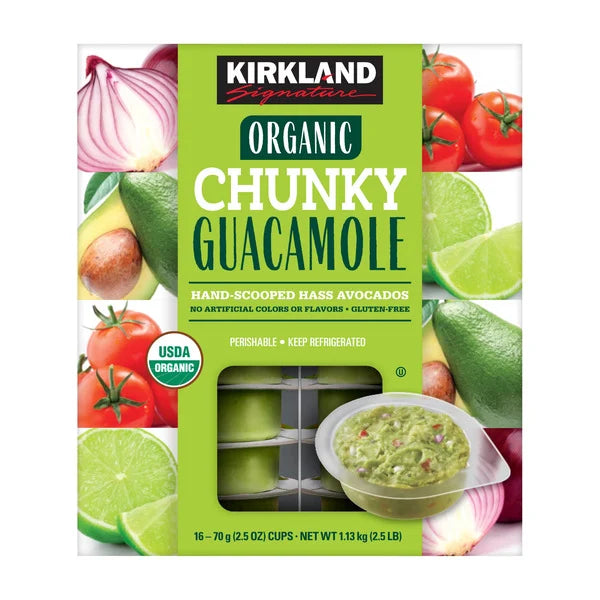 Kirkland Signature Chunky Guacamole, Organic, 2.5 oz, 16-count