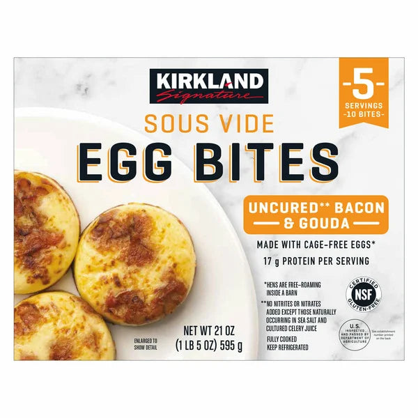 Kirkland Signature Uncured Bacon and Gouda Egg Bites, 10-count