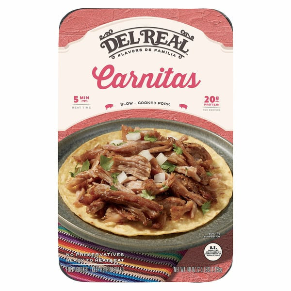 Del Real Foods Carnitas, 40 oz